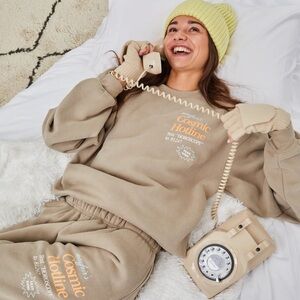 Mayfair Beige Cosmic Hotline Sweatshirt